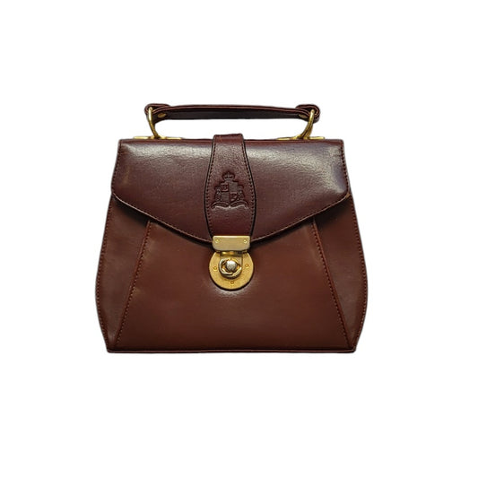 Cartera vintage mujer Briza Classic café tipo baúl