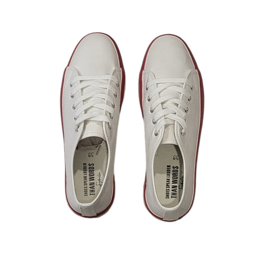 Tenis mujer Sybilla blanco con suela de plataforma arcoíris  talla 39
